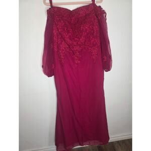 NWT red lace cold shoulder dress